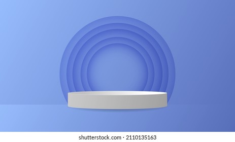 White Podium minimal background , 3D stage podium display product , stand to show cosmetic products ,illustration 3d Vector EPS 10