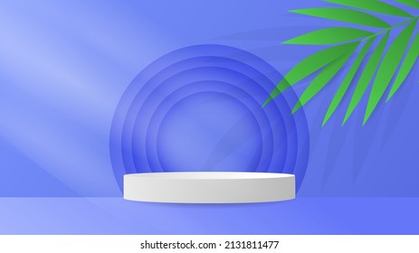 Fondo mínimo de podio blanco , producto de visualización de podio estadio 3D , soporte para mostrar productos cosméticos ,ilustración 3d Vector EPS 10