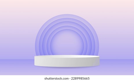 Fondo mínimo de podio blanco , producto de visualización de podio estadio 3D , soporte para mostrar productos cosméticos ,ilustración 3d Vector EPS 10