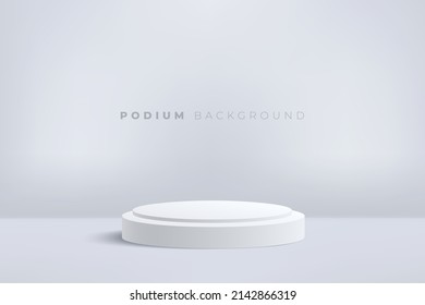 White podium modern background vector.