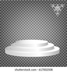 White podium multilevel on a transparent background.Vector illustration of an eps 10.