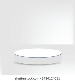 White podium on white background for design, vector illustration.