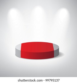 White podium on grey background