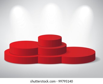 White podium on grey background