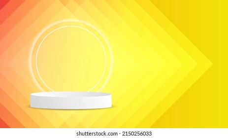 White Podium on yellow background , Flat Modern design , illustration Vector EPS 10