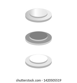 White podium. Pedestal. Scene. Vector illustration.