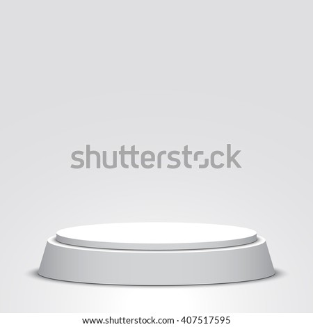 White podium. Pedestal. Scene. Vector illustration.