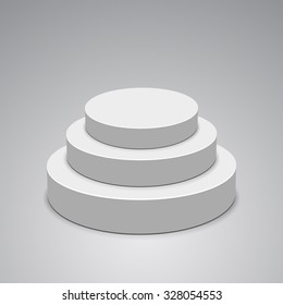 White podium. Pedestal. Vector illustration.