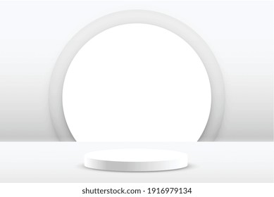 White Podium Product Display Empty Background Design