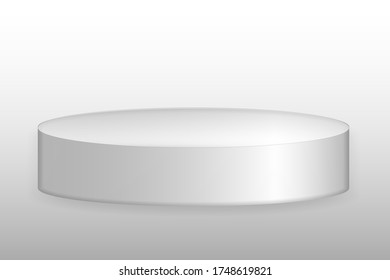 White Podium, Stair, Product Stand. 3D Rendering