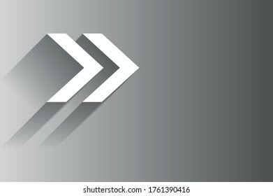 White pointer with shadow on a gray gradient background.