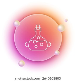 White Poison in bottle icon isolated on white background. Bottle of poison or poisonous chemical toxin. Orange and pink gradient circle background. Vector