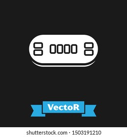 White Poker table icon isolated on black background.  Vector Illustration