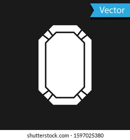 White Poker table icon isolated on black background.  Vector Illustration