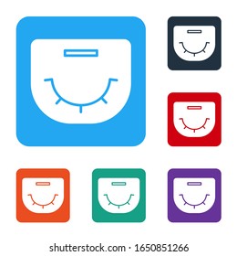 White Poker table icon isolated on white background. Set icons in color square buttons. Vector Illustration