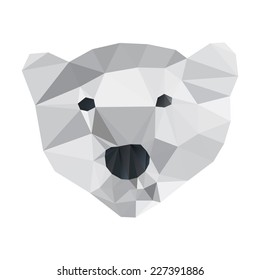 White polar bear abstract geometric polygon vector