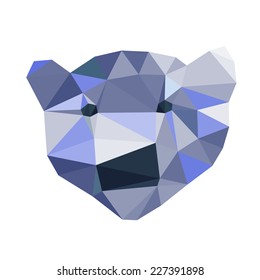 White polar bear abstract geometric polygon vector