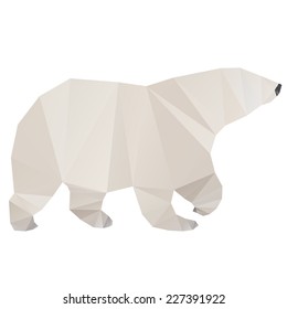 White polar bear abstract geometric polygon vector