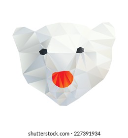 White polar bear abstract geometric polygon vector