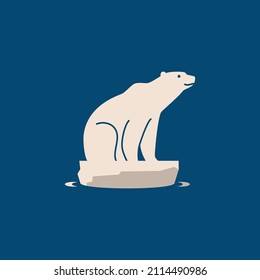 White polar bear in cartoon style for mascot or logo design