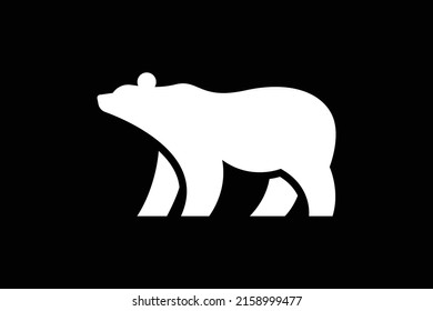 White polar bear logo silhouette vector