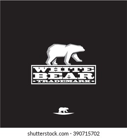 white polar bear logo vector icon