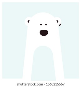 White polar bear from north Pole for Christmas - animal