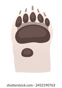 White polar bear paw cartoon simple animal part design vector illustration isolated on white background