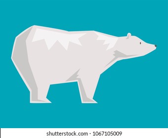 White polar bear vector cartoon happy animal cartoon predator cute white bear character illustration