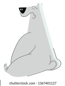 A white polar bear vector or color illustration
