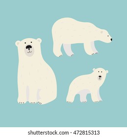 White polar bears set