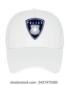 White police cap. vector illustration