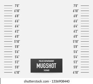 White police lineup or mugshot vector background (inch unit). Vector stock illustration.