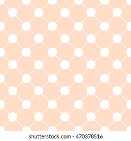 White Polka dot Chess Board Grid Orange Background Vector Illustration