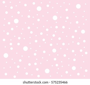 White polka dot on pink background. Pink background texture.  Bubble pattern