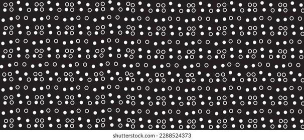 Patrón de puntos de polka blanco sobre fondo negro. Patrón de puntos rectos para fondo y plantilla de fondo de pantalla. Sencillas líneas de puntos polka clásicas con textura de rayas repetidas. Fondo de la polka, ilustración vectorial