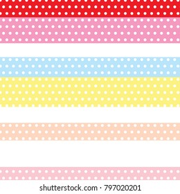 white polka dot pattern sweet colorful striped background vector illustration image