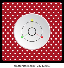 white polka dots on a red background GPS navigation. icon. vector design