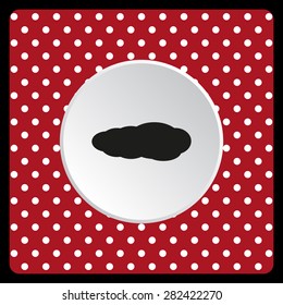 white polka dots on a red background cloud. icon. vector design
