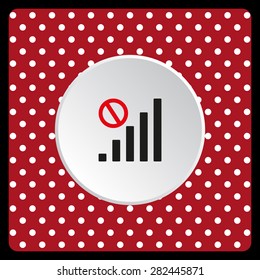 white polka dots on a red no signal, poor signal strength, signal strength indicator. icon. vector design