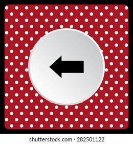 white polka dots on a red arrow indicates the direction. icon. vector design