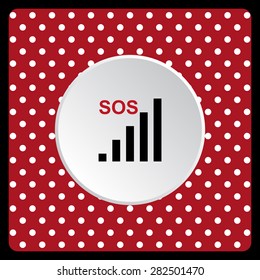 white polka dots on a red white polka dots on a red no signal, poor signal strength, signal strength indicator. icon. vector design