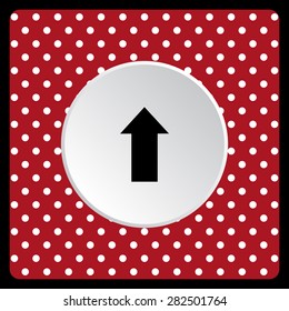 white polka dots on a red arrow indicates the direction. icon. vector design