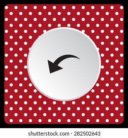 white polka dots on a red arrow indicates the direction. icon. vector design