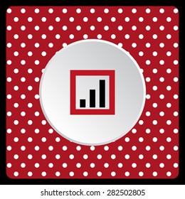white polka dots on a red no signal, poor signal strength, signal strength indicator. icon. vector design