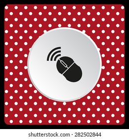 white polka dots on a red Wireless mouse. icon. vector design