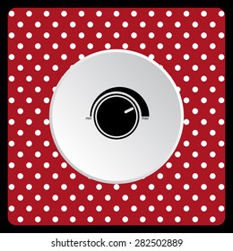 white polka dots on a red Volume control icon. icon. vector design