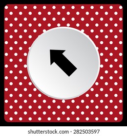 white polka dots on a red arrow indicates the direction. icon. vector design