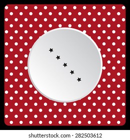 white polka dots on a red stars. icon. vector design