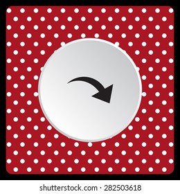 white polka dots on a red arrow indicates the direction. icon. vector design